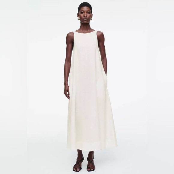 COS Linen Maxi Dress in White - Picture 2 of 6